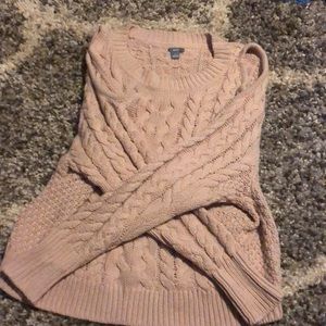 light pink cold shoulder sweater